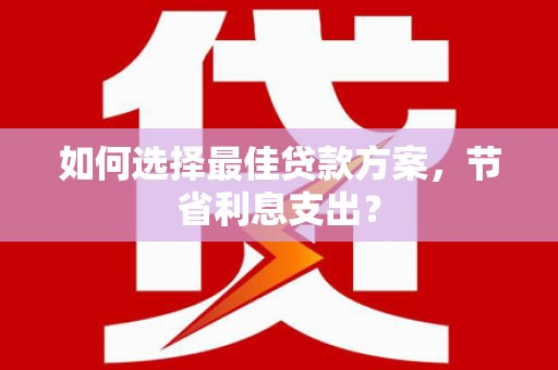西畴如何选择最佳贷款方案，节省利息支出？