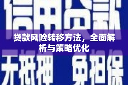 西畴贷款风险转移方法，全面解析与策略优化