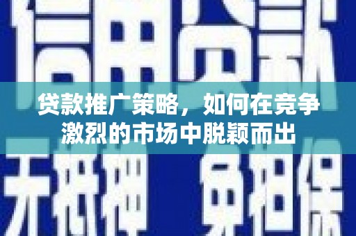 西畴贷款推广策略，如何在竞争激烈的市场中脱颖而出