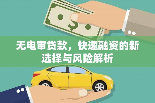 西畴无电审贷款，快速融资的新选择与风险解析