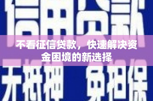 西畴不看征信贷款，快速解决资金困境的新选择