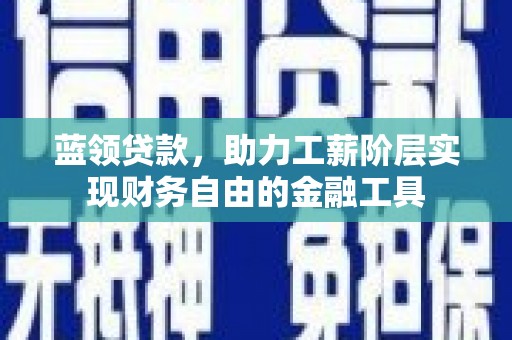 西畴蓝领贷款，助力工薪阶层实现财务自由的金融工具
