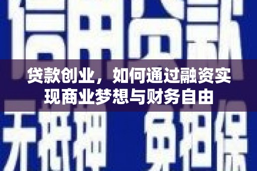 西畴贷款创业，如何通过融资实现商业梦想与财务自由