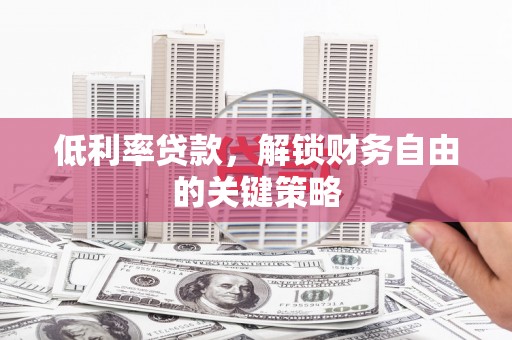 西畴低利率贷款，解锁财务自由的关键策略