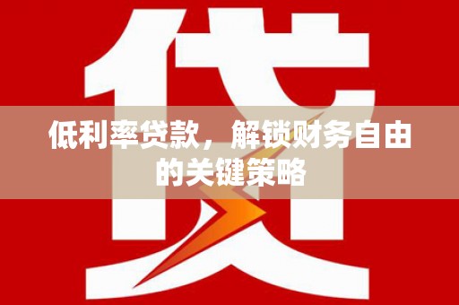 西畴低利率贷款，解锁财务自由的关键策略