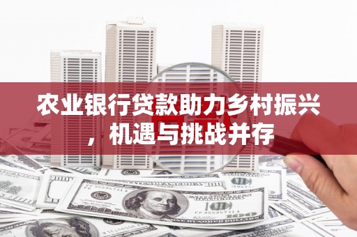 西畴农业银行贷款助力乡村振兴，机遇与挑战并存