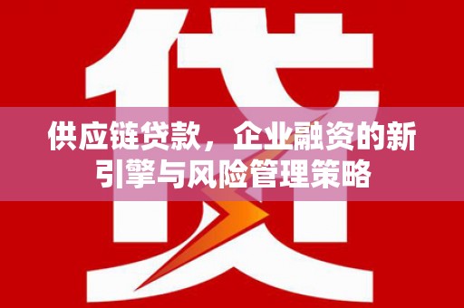 西畴供应链贷款，企业融资的新引擎与风险管理策略